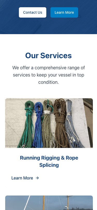 Katahdin Rigging mobile below-the-fold content