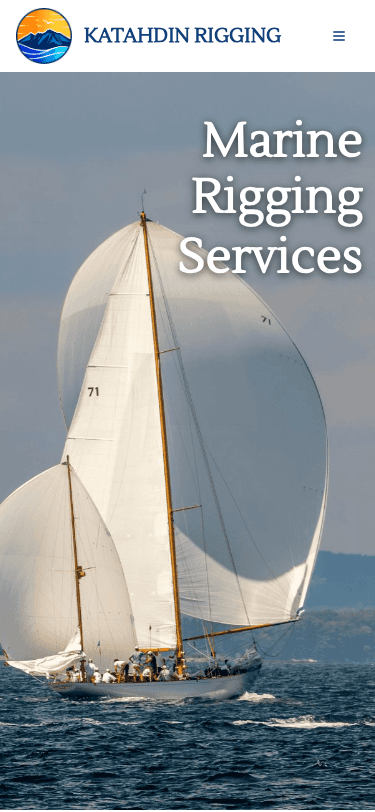 Katahdin Rigging mobile homepage view